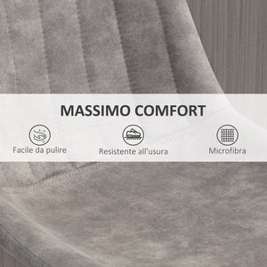 Easycomfort Set 2 Sgabelli da Bar con Schienale, Poggiapiedi e Altezza Regolabile Stile Industriale, Grigio