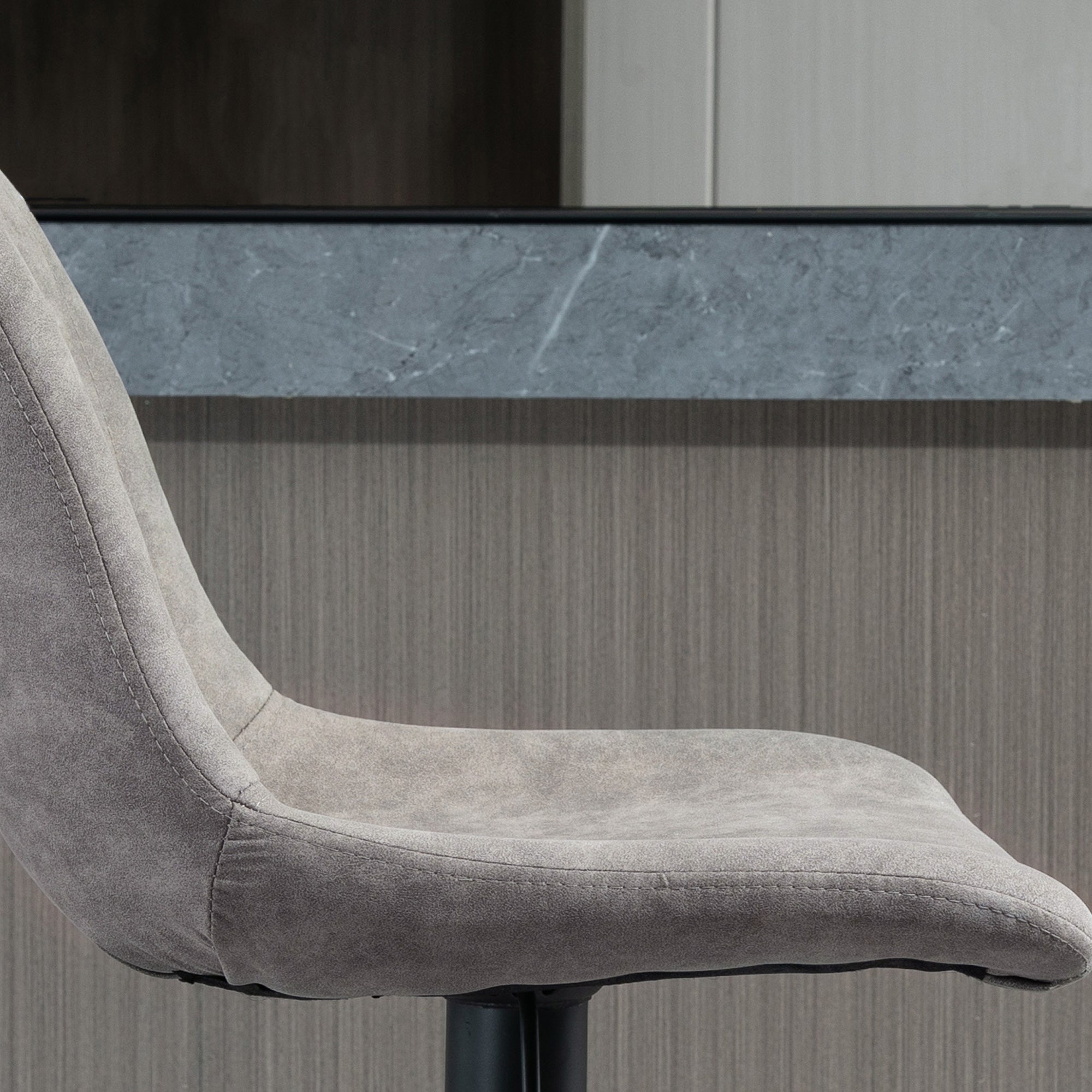 Easycomfort Set 2 Sgabelli da Bar con Schienale, Poggiapiedi e Altezza Regolabile Stile Industriale, Grigio