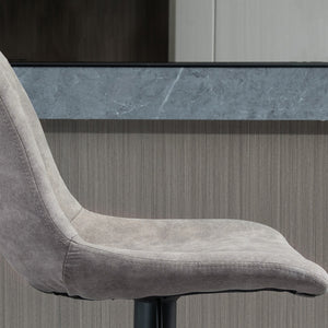 Easycomfort Set 2 Sgabelli da Bar con Schienale, Poggiapiedi e Altezza Regolabile Stile Industriale, Grigio