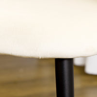 Easycomfort Set 2 Sedie da Salotto e Sala da Pranzo Imbottite, in Metallo e Tessuto Effetto Velluto Beige, 52x54x79 cm