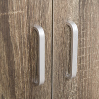 Easycomfort Mobile Cucina Multiuso con 4 Ruote, Armadietto e Ripiano per Microonde, 60.4x40.3x97cm - Grigio