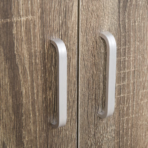 Easycomfort Mobile Cucina Multiuso con 4 Ruote, Armadietto e Ripiano per Microonde, 60.4x40.3x97cm - Grigio