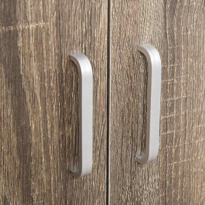 Easycomfort Mobile Cucina Multiuso con 4 Ruote, Armadietto e Ripiano per Microonde, 60.4x40.3x97cm - Grigio