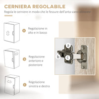 EASYCOMFORT  Mobile Buffet Dispensa Cucina, Bianco e Legno, Ante Cassetti Vani Aperti