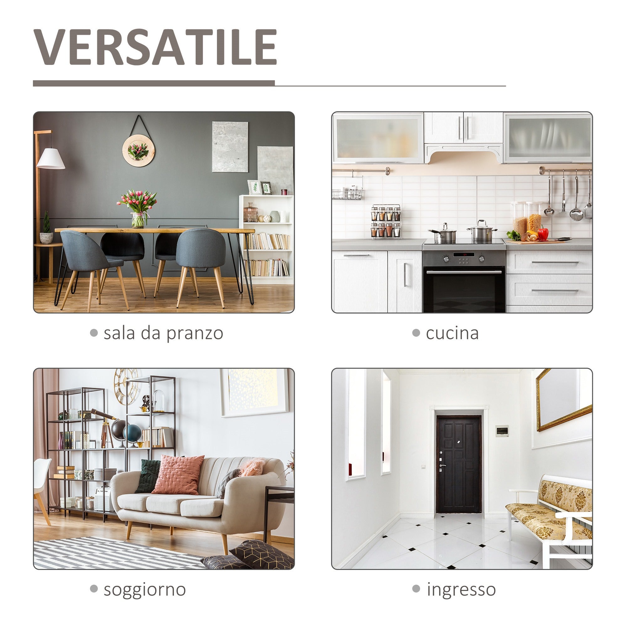 Easycomfort Credenza da Cucina in Stile Industriale, Dispensa per Sala da Pranzo, Cassettiera da Soggiorno Vintage 80x39x86cm