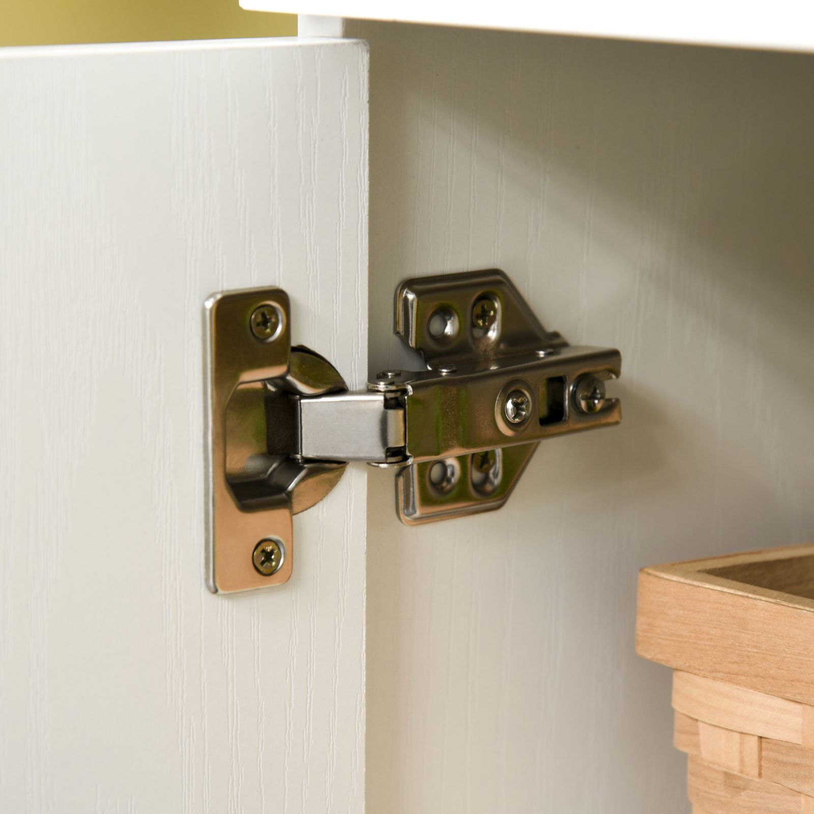 Easycomfort Credenza Alta da Cucina, Madia Classica Bianca in Legno con 2 Armadietti e 1 Mensola, Bianco, 60x40x160cm