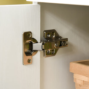 Easycomfort Credenza Alta da Cucina, Madia Classica Bianca in Legno con 2 Armadietti e 1 Mensola, Bianco, 60x40x160cm