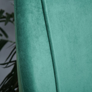 Easycomfort Set 2 Sedie da Pranzo Imbottite Moderne con Rivestimento e Schienale, Gambe in Ferro da Cucina, Salotto o Soggiorno in Stile Moderno, Verde e Nero, 50x56.5x85cm