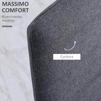 Easycomfort Set 4 Sedie Imbottite per Soggiorno o Sala da Pranzo, Sedie da Cucina Moderne, in Metallo e Tessuto Grigio