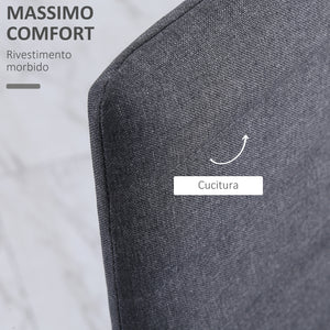 Easycomfort Set 4 Sedie Imbottite per Soggiorno o Sala da Pranzo, Sedie da Cucina Moderne, in Metallo e Tessuto Grigio