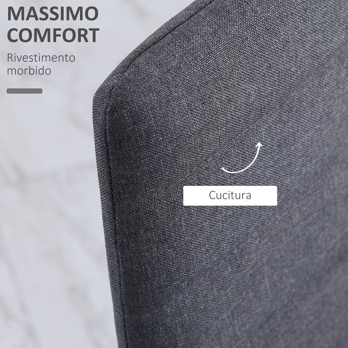 Easycomfort Set 4 Sedie Imbottite per Soggiorno o Sala da Pranzo, Sedie da Cucina Moderne, in Metallo e Tessuto Grigio