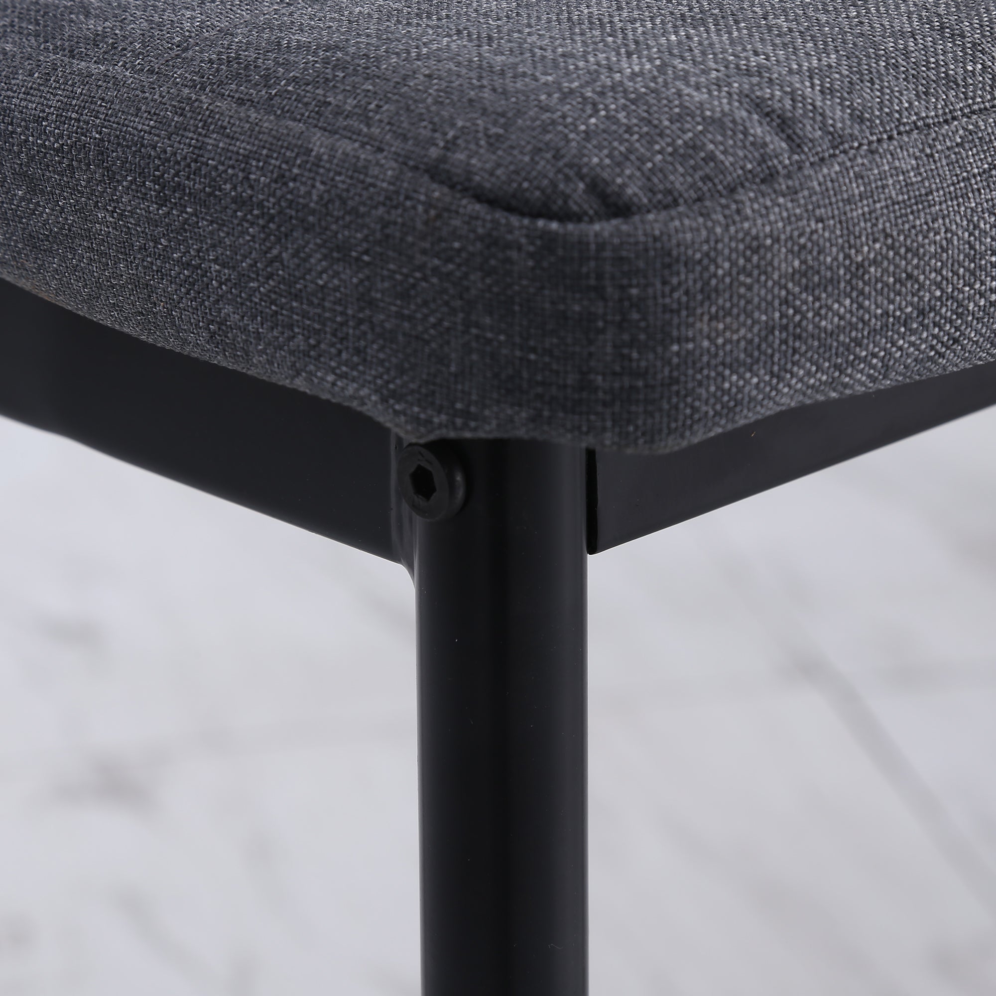 Easycomfort Set 4 Sedie Imbottite per Soggiorno o Sala da Pranzo, Sedie da Cucina Moderne, in Metallo e Tessuto Grigio