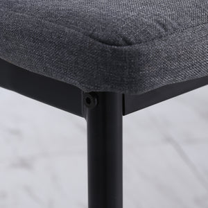 Easycomfort Set 4 Sedie Imbottite per Soggiorno o Sala da Pranzo, Sedie da Cucina Moderne, in Metallo e Tessuto Grigio