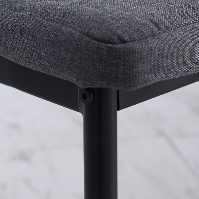 Easycomfort Set 4 Sedie Imbottite per Soggiorno o Sala da Pranzo, Sedie da Cucina Moderne, in Metallo e Tessuto Grigio