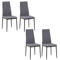 Easycomfort Set 4 Sedie Imbottite per Soggiorno o Sala da Pranzo, Sedie da Cucina Moderne, in Metallo e Tessuto Grigio