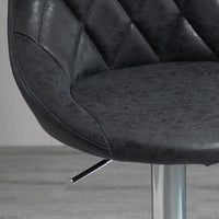 Easycomfort Set 2 Sgabelli da Bar con Altezza Regolabile, Base in Metallo e Seduta Similpelle, Sgabelli Moderni Girevoli con Schienale e Poggiapiedi 46x48x83-104cm, Nero