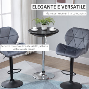 Easycomfort Tavolo Rotondo da Bar con Piano Girevole, Altezza Regolabile con Leva a Gas e Base in Acciaio, ?61x76-97cm, Nero
