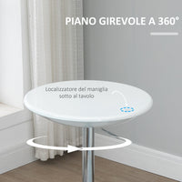 EasyComfort Tavolo Rotondo da Bar con Piano Girevole, Altezza Regolabile con Leva a Gas e Base - Bianco