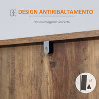 EasyComfort Credenza Moderna in Truciolato e Metallo con 2 Armadietti a 2 Ante con Ripiani e 3 Cassetti, 120x39.5x77 cm