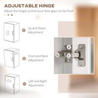 Easycomfort Credenza Moderna a 2 Ante con Mensole Regolabili in Legno e Vetro, 76x36x160cm, Bianco