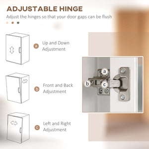 Easycomfort Credenza Moderna a 2 Ante con Mensole Regolabili in Legno e Vetro, 76x36x160cm, Bianco