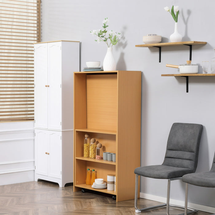 EASYCOMFORT  Tavolo Pieghevole da Pranzo max 3 Persone, in Truciolato e Acciaio, 75x144x144.5 cm, color Legno