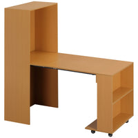 EASYCOMFORT  Tavolo Pieghevole da Pranzo max 3 Persone, in Truciolato e Acciaio, 75x144x144.5 cm, color Legno