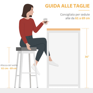 EASYCOMFORT  Bancone Bar Pieghevole Stile Industriale con Scaffale a 3 Ripiani, 120x76x91.4cm