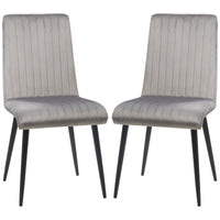 EasyComfort Set 2 Sedie da Cucina Imbottite e Salvaspazio con Gambe in Acciaio, 43x58x90 cm, Grigio e Nero