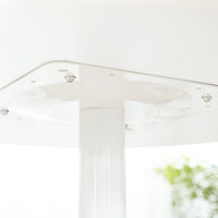 Easycomfort Tavolo Rotondo Moderno per 2 Persone in MDF e Acciaio , Ø70x75cm, Bianco