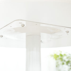 Easycomfort Tavolo Rotondo Moderno per 2 Persone in MDF e Acciaio , Ø70x75cm, Bianco