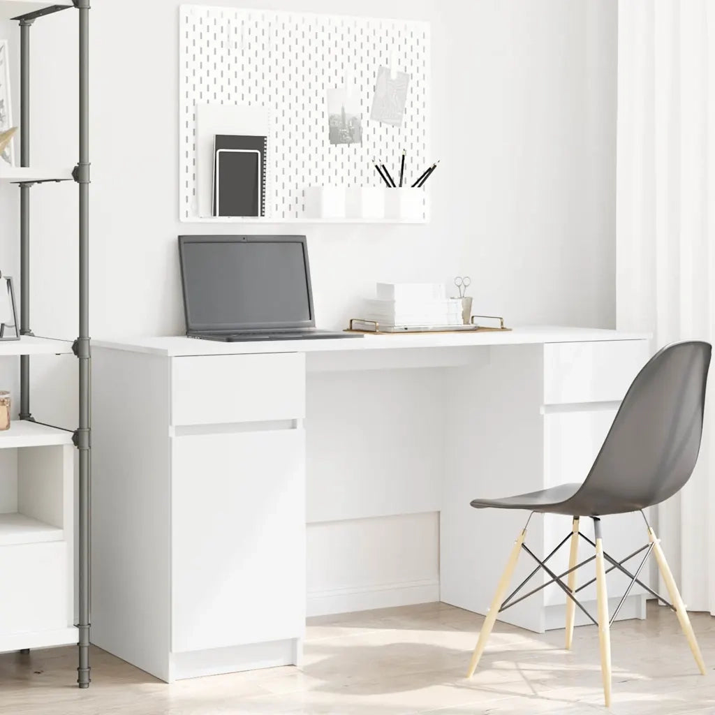 Scrivania con porta Bianco 140 x 49 x 76 cm Legno multistrato 3328507