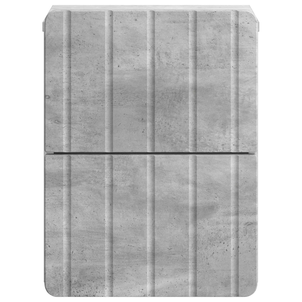Mobiletto da notte a muro Grigio Cemento 33 x 34,5 x 43 cm