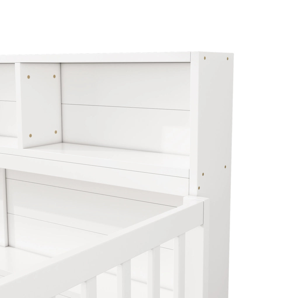 Letto daybed 90x200 cm con sponde di sicurezza e vani laterali
