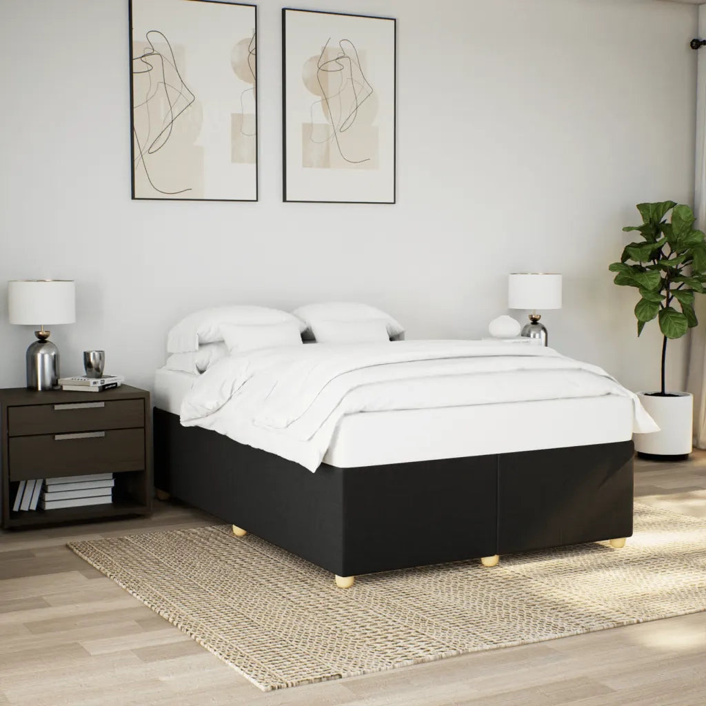 Giroletto senza Materasso-Struttura Letto Nero 140x200 cm in Tessuto 817206