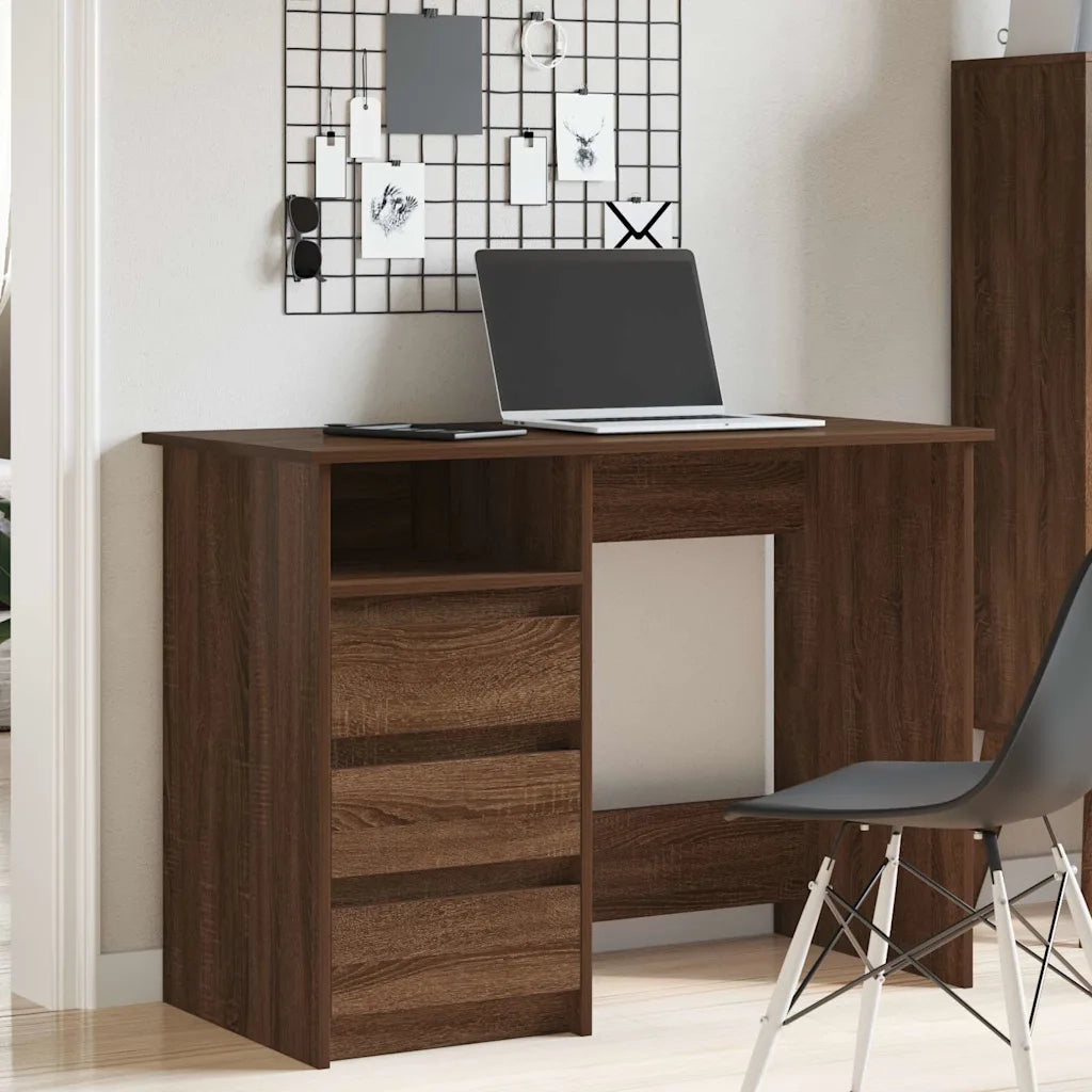 Scrivania Rovere Marrone 102x50x75 cm in Legno Multistrato 860469