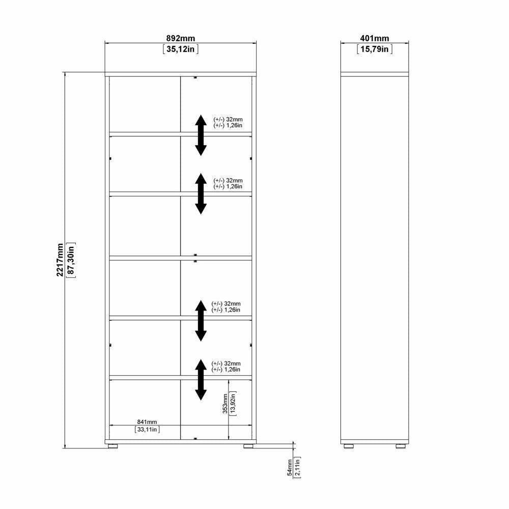 Libreria Armon, Scaffale da ufficio, Mobile portalibri, Biblioteca, 89x40 h222 cm, Quercia