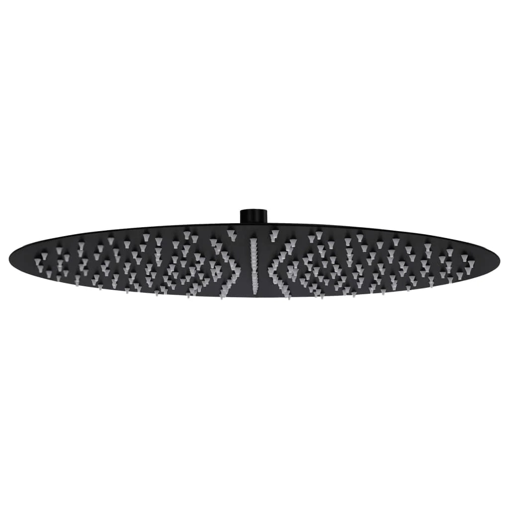Soffione doccia a pioggia soffione doccia a spruzzo doccetta accessorio da bagno acciaio inox 40 cm rotondo nero 02_0002075