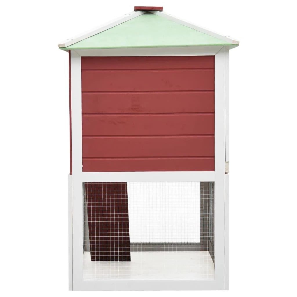 Gabbia doppia per animali domestici in legno 115 cm rossa 02_0000574