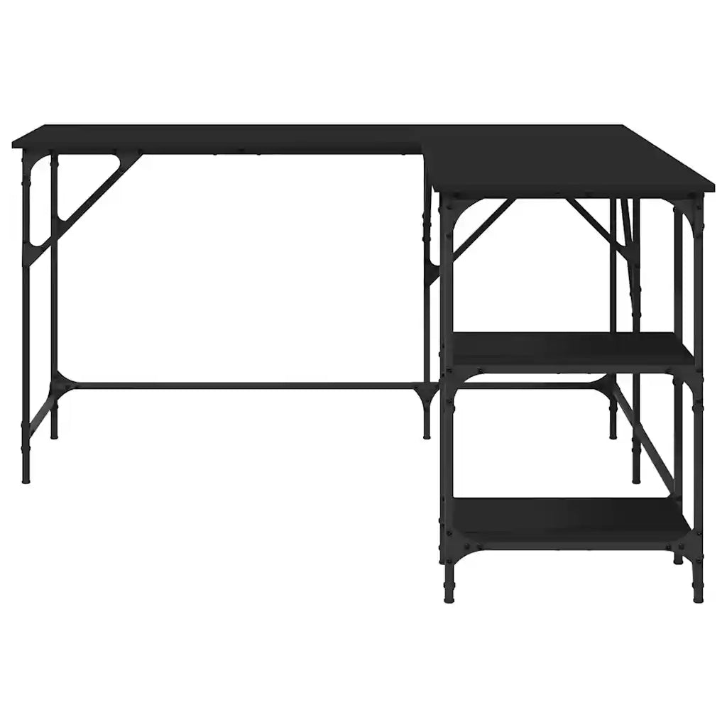 Scrivania Nera 139x139x75 cm in Legno Multistrato 837587