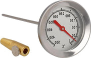 Termometro di installazione 500 gradi Ø 65 cm sonde in acciaio inossidabile 30 cm - Fornello a legna Pizza forno Griglia Cottura a vapore Barbecue