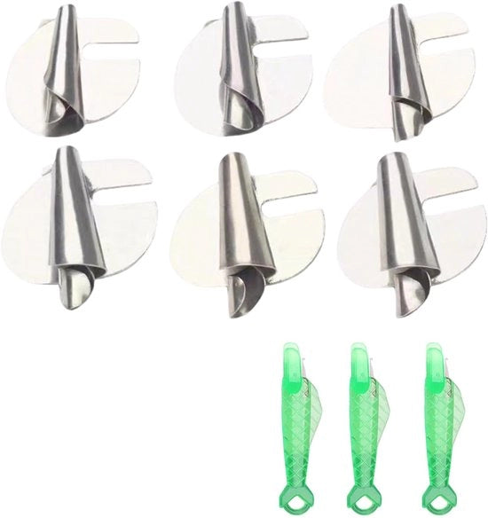 Set di 6 piedini di rullaggio per macchina da cucire - Piedini di rullaggio - Attacco a stantuffo - Acciaio - Per uso domestico e negozi di abbigliamento - Piedini di rullaggio per macchina da cucire