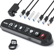 Hub USB alimentato - Hub USB - Hub USB alimentato - Divisore USB - Più porte USB - Caricamento e trasferimento dati - Laptop e PC - Lavoro da casa - Ufficio - Accessori - Universale