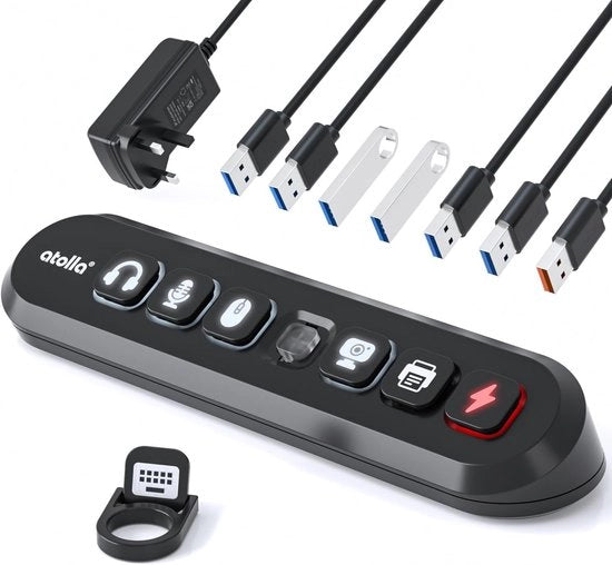 Hub USB alimentato - Hub USB - Hub USB alimentato - Divisore USB - Più porte USB - Caricamento e trasferimento dati - Laptop e PC - Lavoro da casa - Ufficio - Accessori - Universale