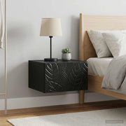Mobiletto da notte a muro 2 pz Nero 49 x 34,5 x 20 cm 898788