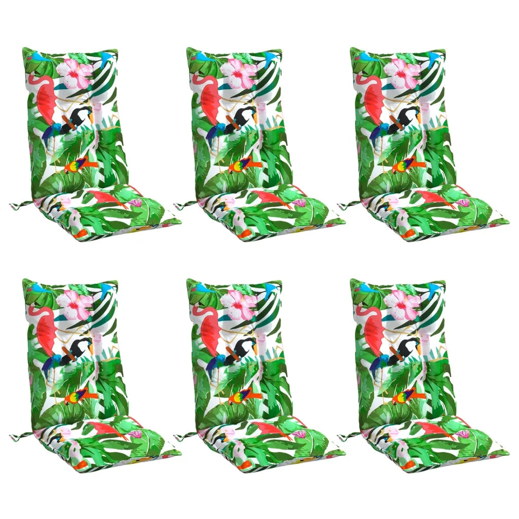 Cuscini per Sedia Schienale Alto 6pz Multicolore Tessuto Oxford 377655