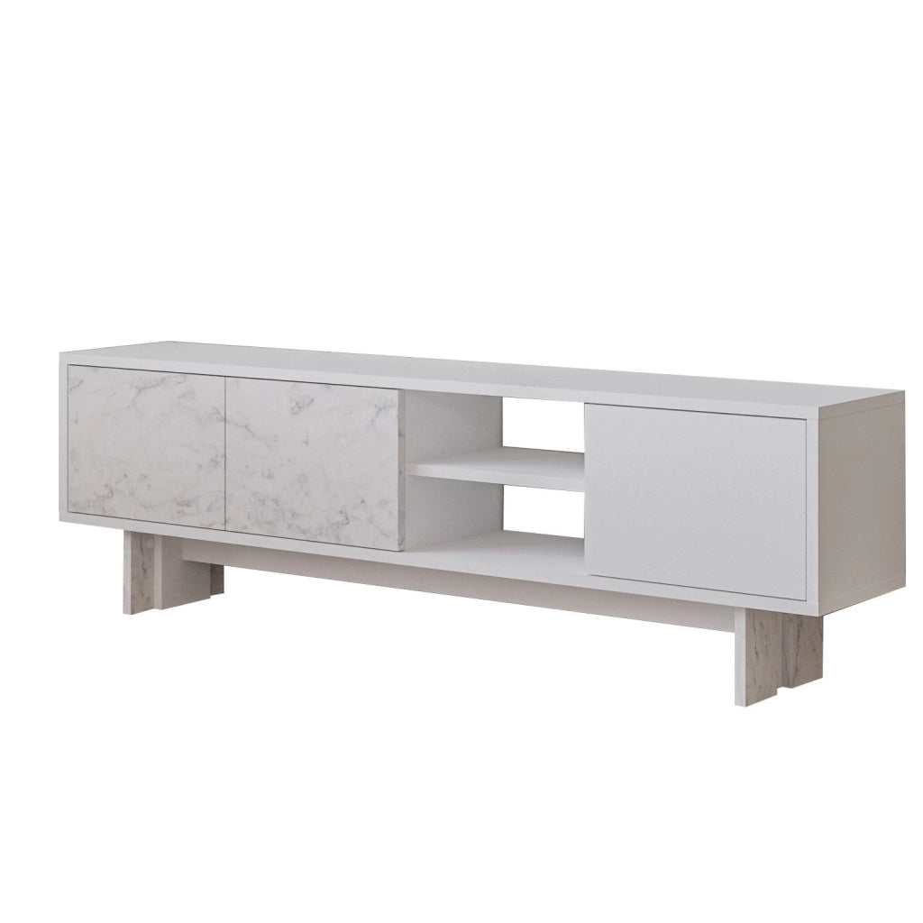 Porta TV in legno "Ravello" - 150 x 30 x 45 cm - Bianco