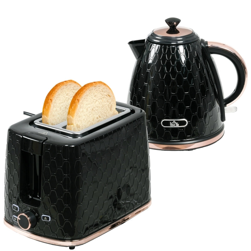 Set bollitore e tostapane, 1,7 L, varie modalit¨¤, indicatori LED, nero