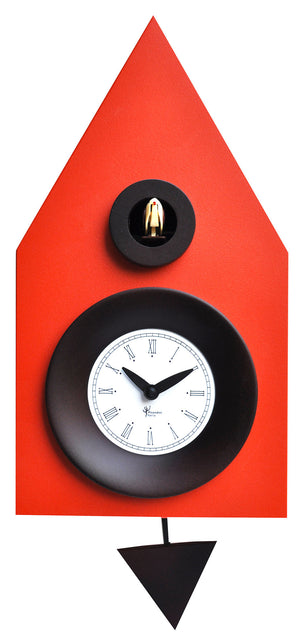Orologio a Cucù da Parete 20x36x13cm Pirondini Italia Dark Rosso