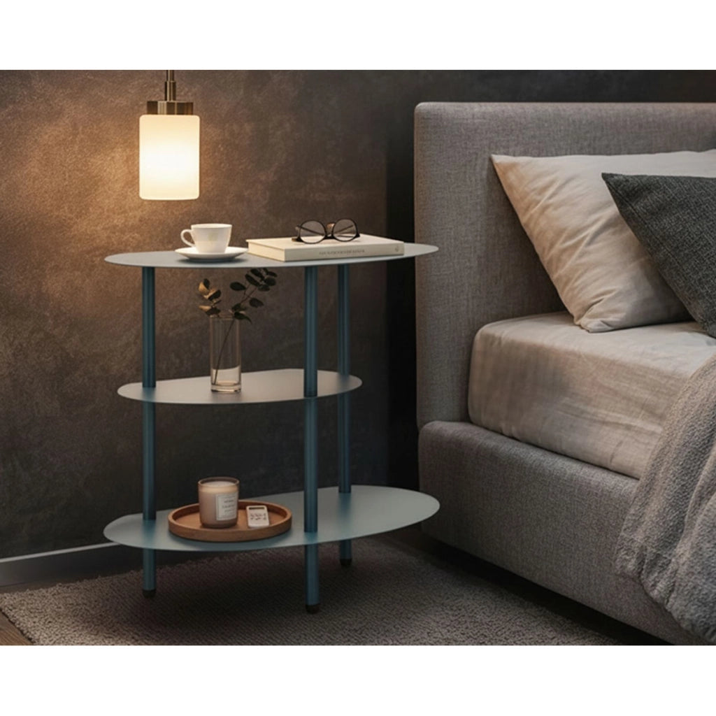 Comodino VKH1107, Beige, Metallo, 49,5x27,5x49,5 cm